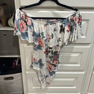 Charlotte Russe junior body suit, floral, worn once and cleaned. Size M.